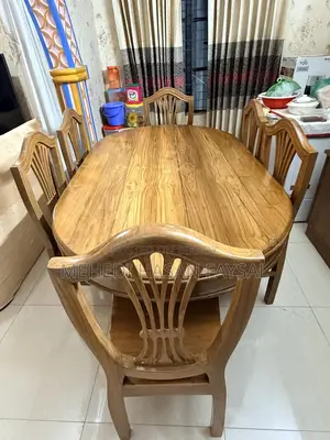 Pure Teak Wood Dining Table + 6 Chairs