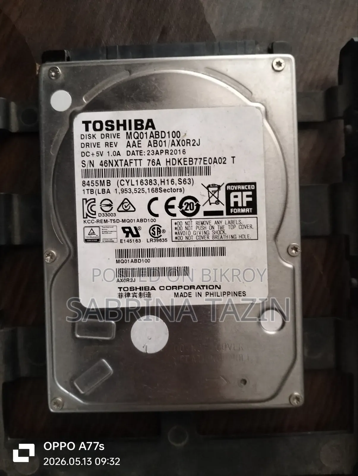 1tb Toshiba HDD