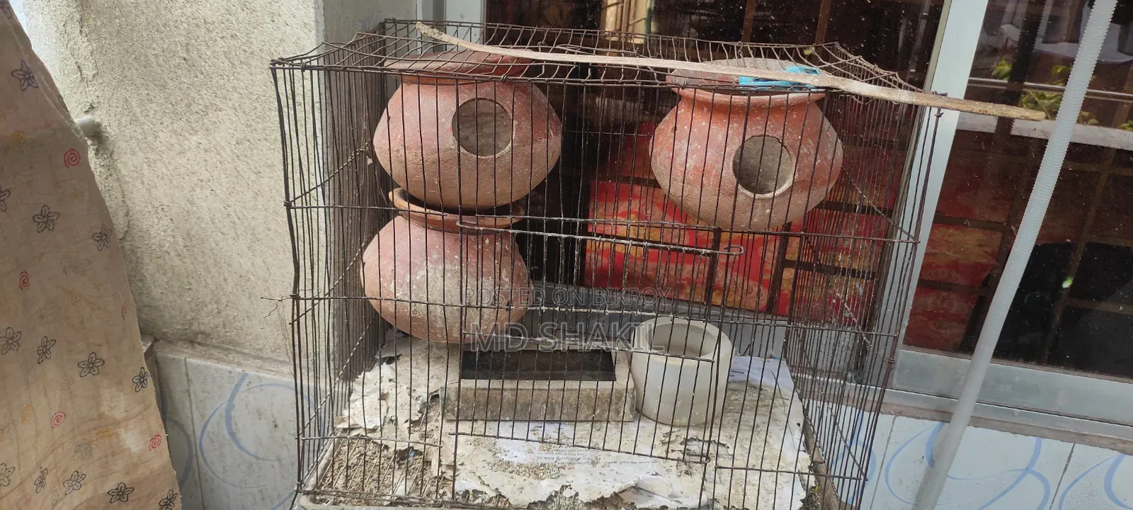 ৩টি পাখির বাসা সহ পাখির খাঁচা