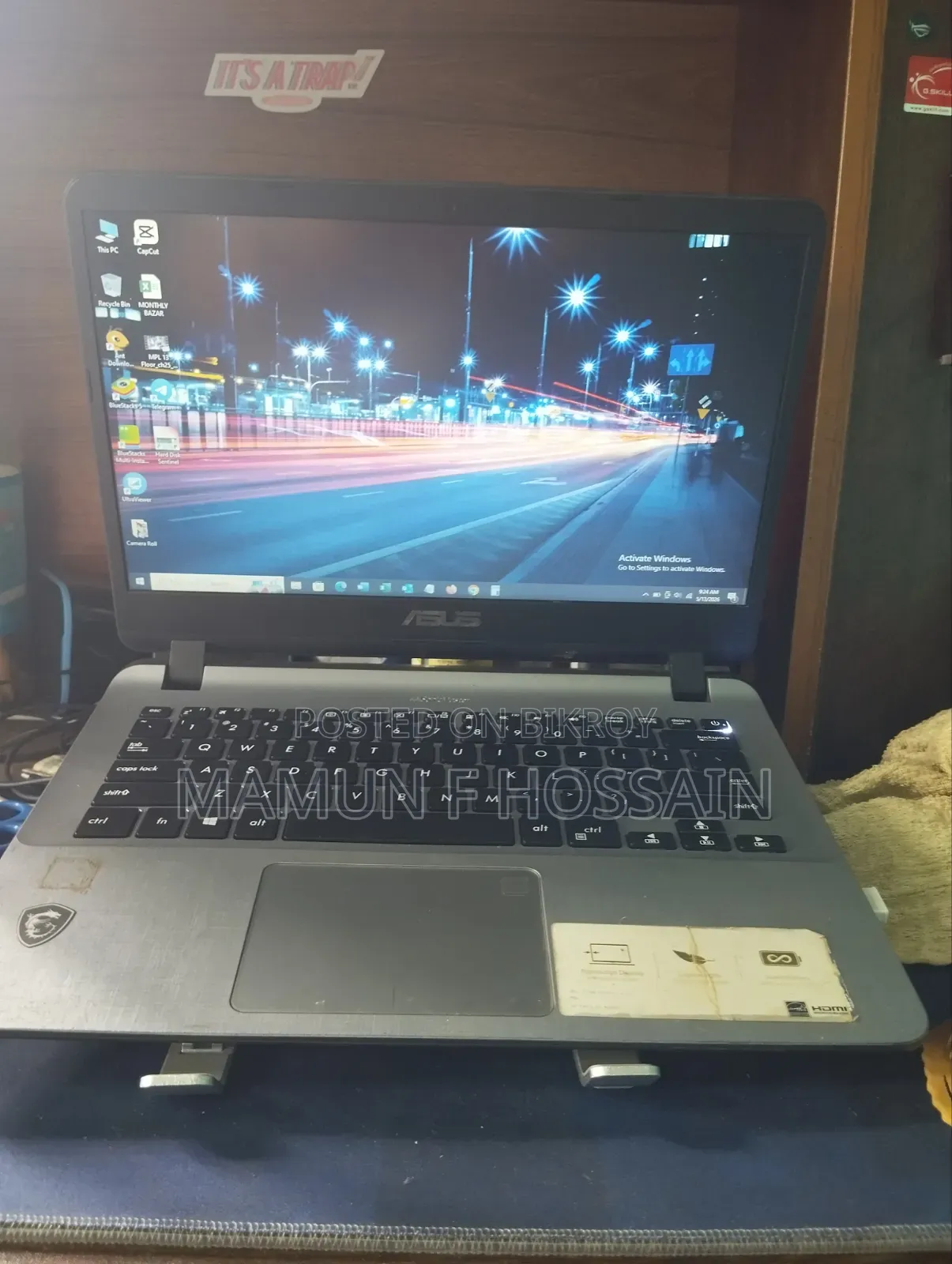 Laptop Asus 8GB RAM 500GB HDD