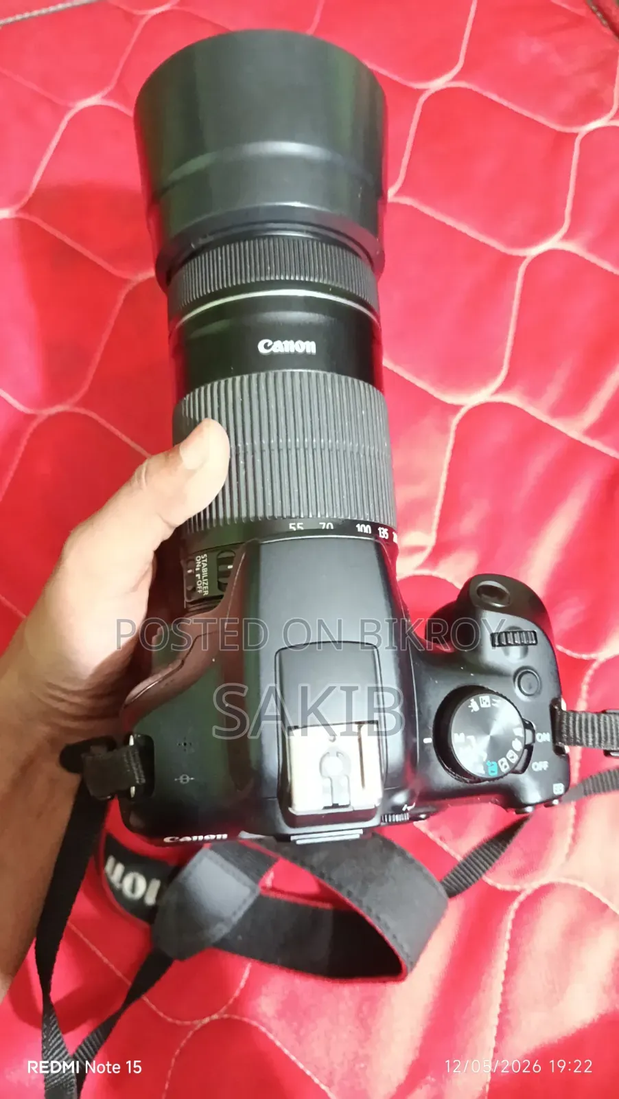 Canon Eos 1300d DSLR Camera Body Paired With a Canon Ef-S55–250mm Zoom
