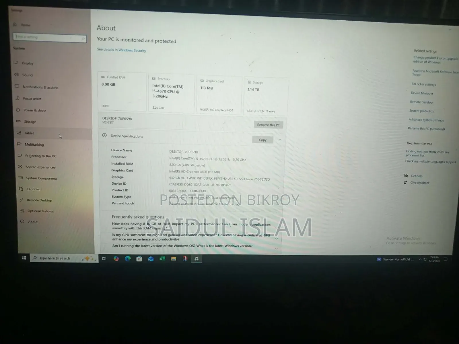 Cinexa Pc, Intel(R) Core (Tm) I5-4570 Cpu 3.20hz