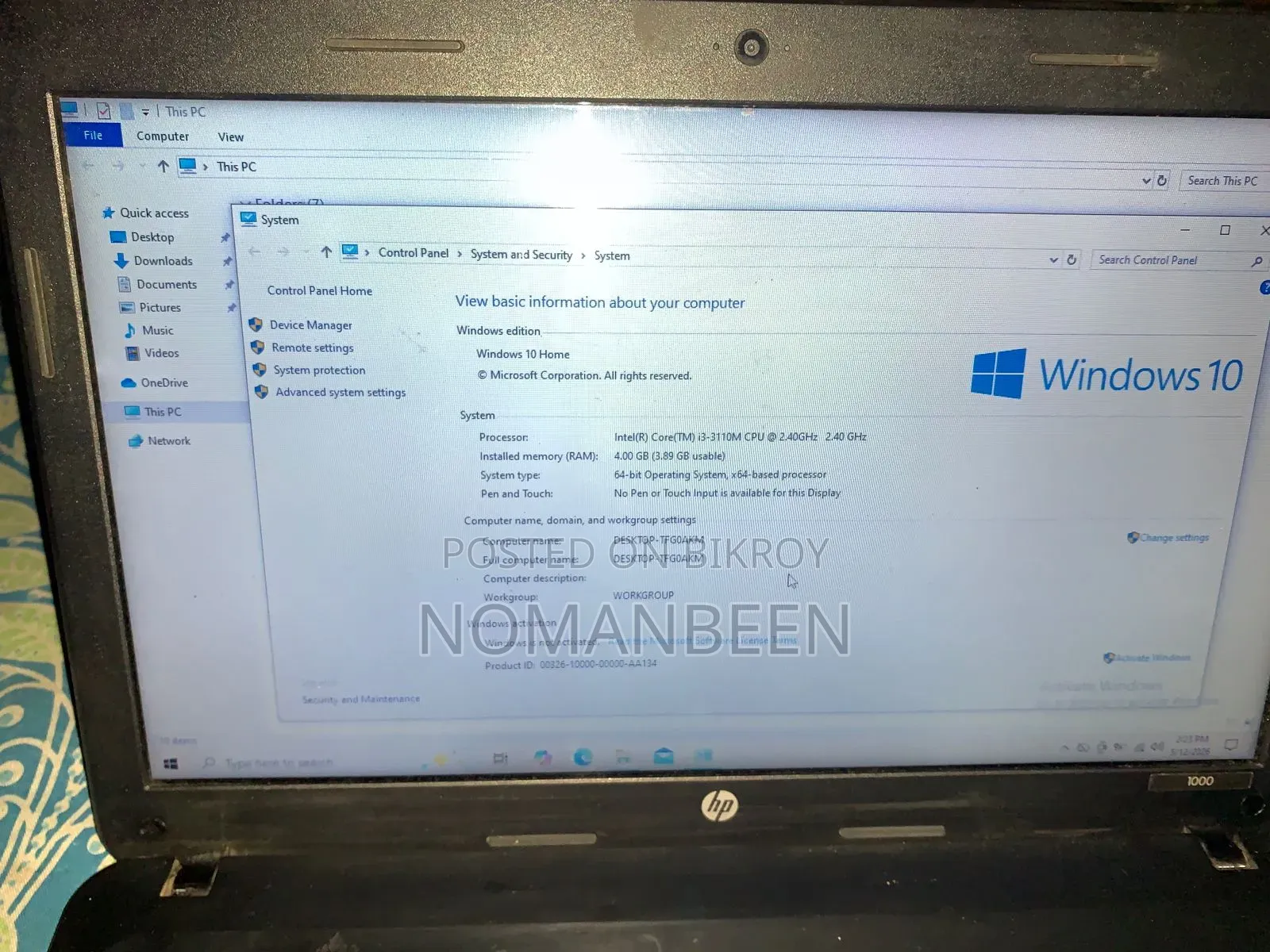 Laptop HP 4GB Intel Core I3 HDD 500GB