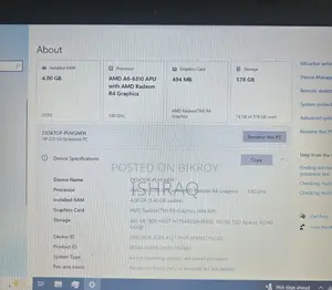 Laptop HP 255 G4 4GB AMD A6 HDD+SSD 512GB