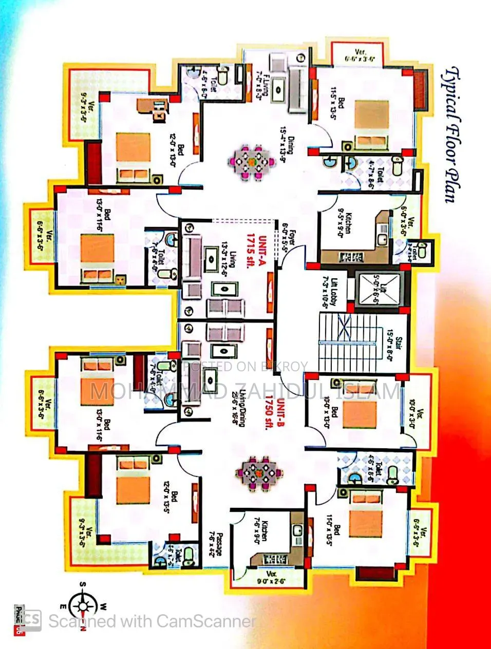 4bdrm Apartment in Shuruchi Apartments, Mohammadpur for Sale