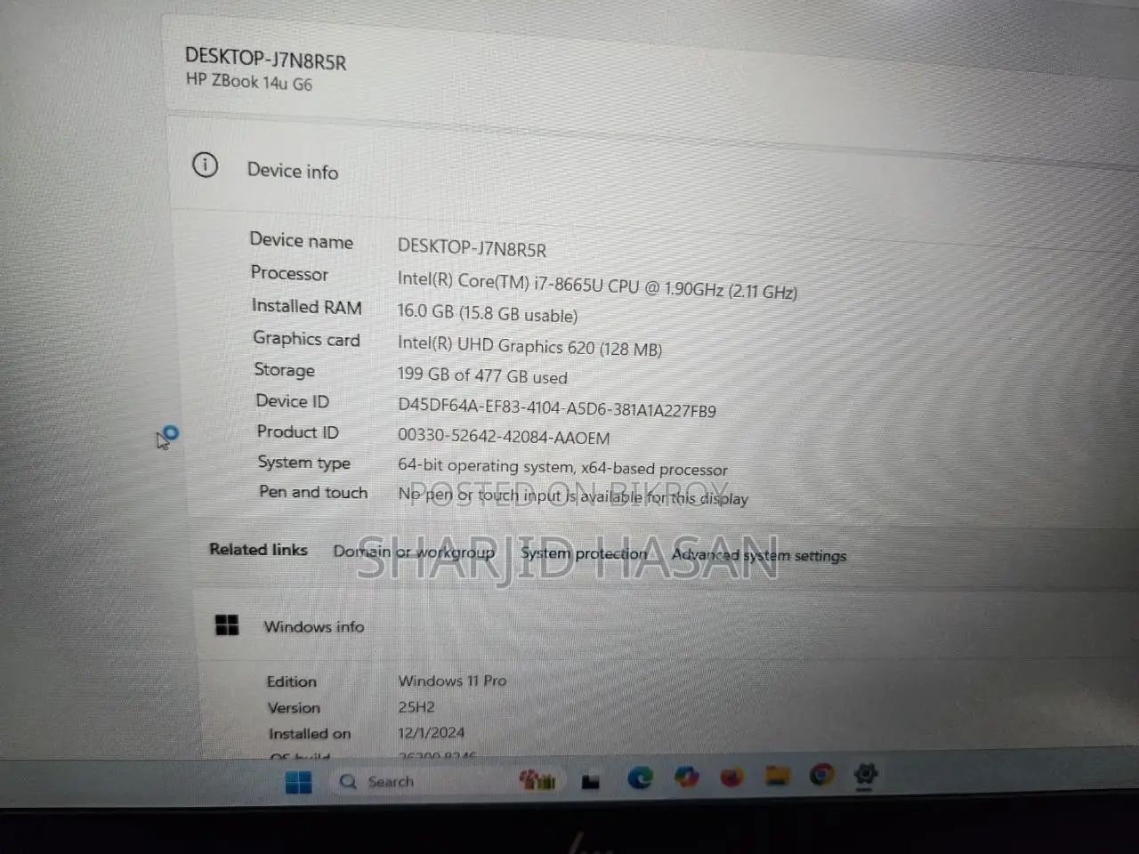 Laptop HP ZBook 14u G6 16GB Intel Core I7 SSD 512GB