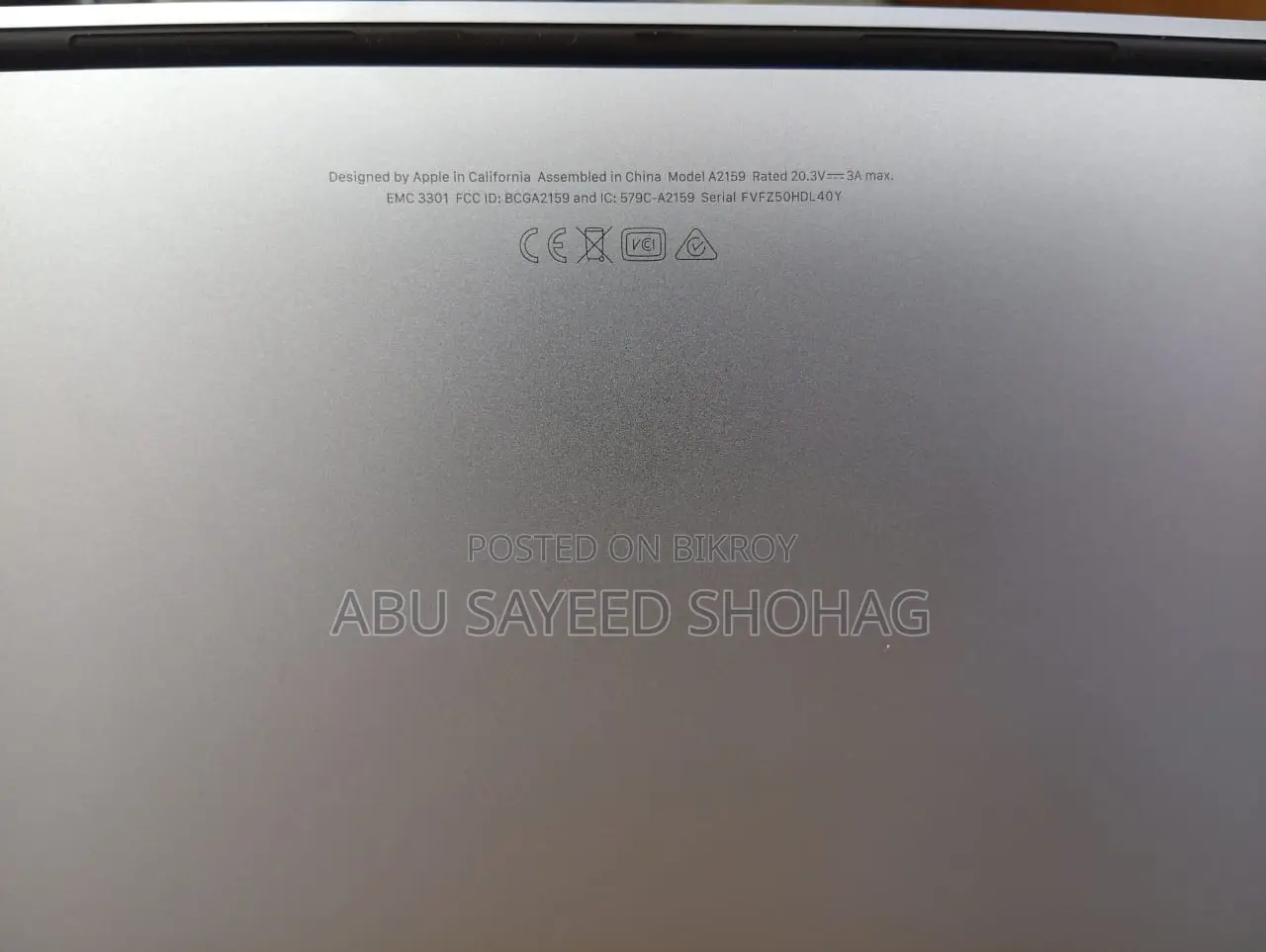 Laptop Apple MacBook Pro 2019 8GB Intel Core I5 SSD 128GB