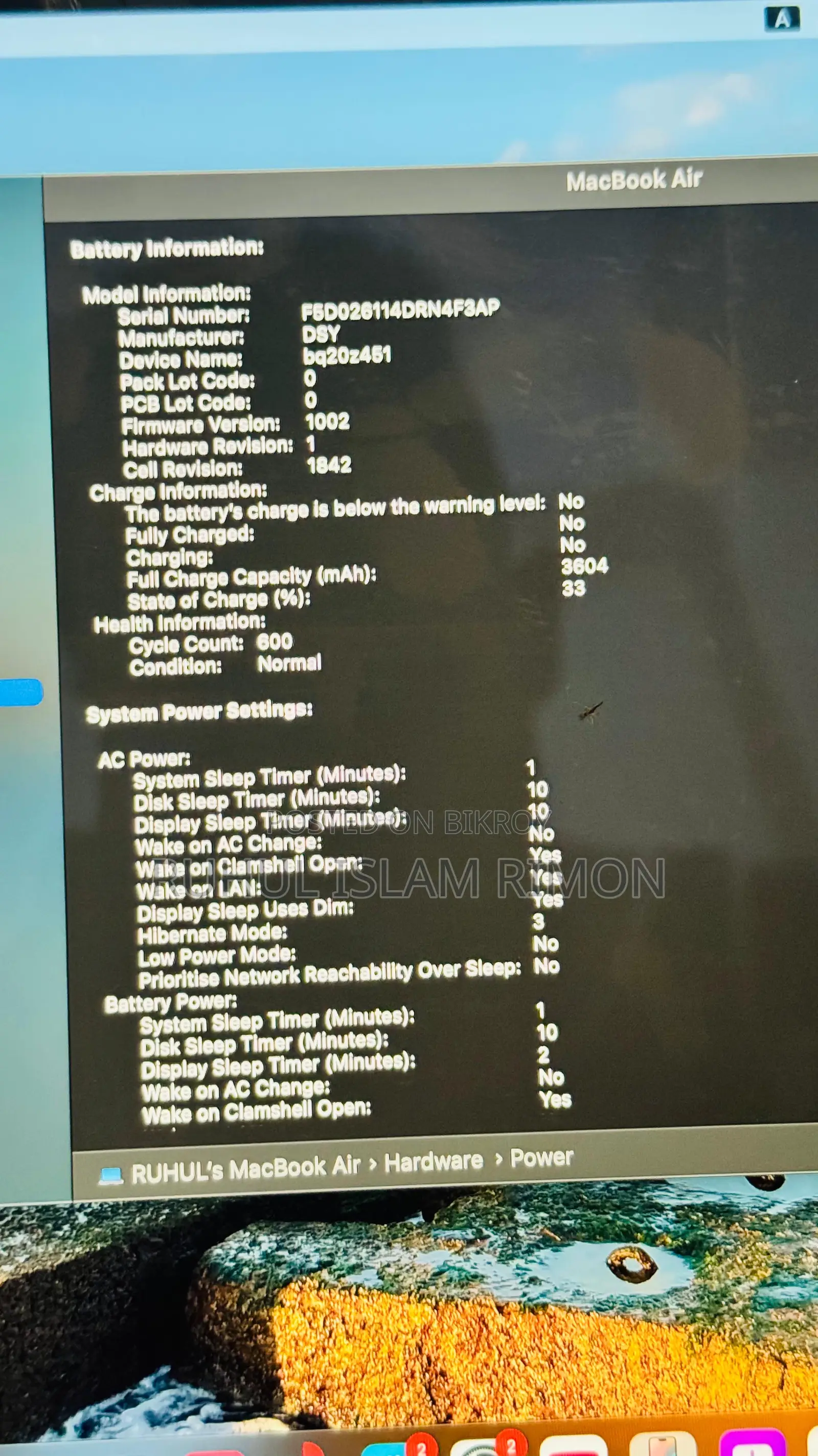 Laptop Apple MacBook Air 2020 8GB Intel Core I5 SSD 512GB