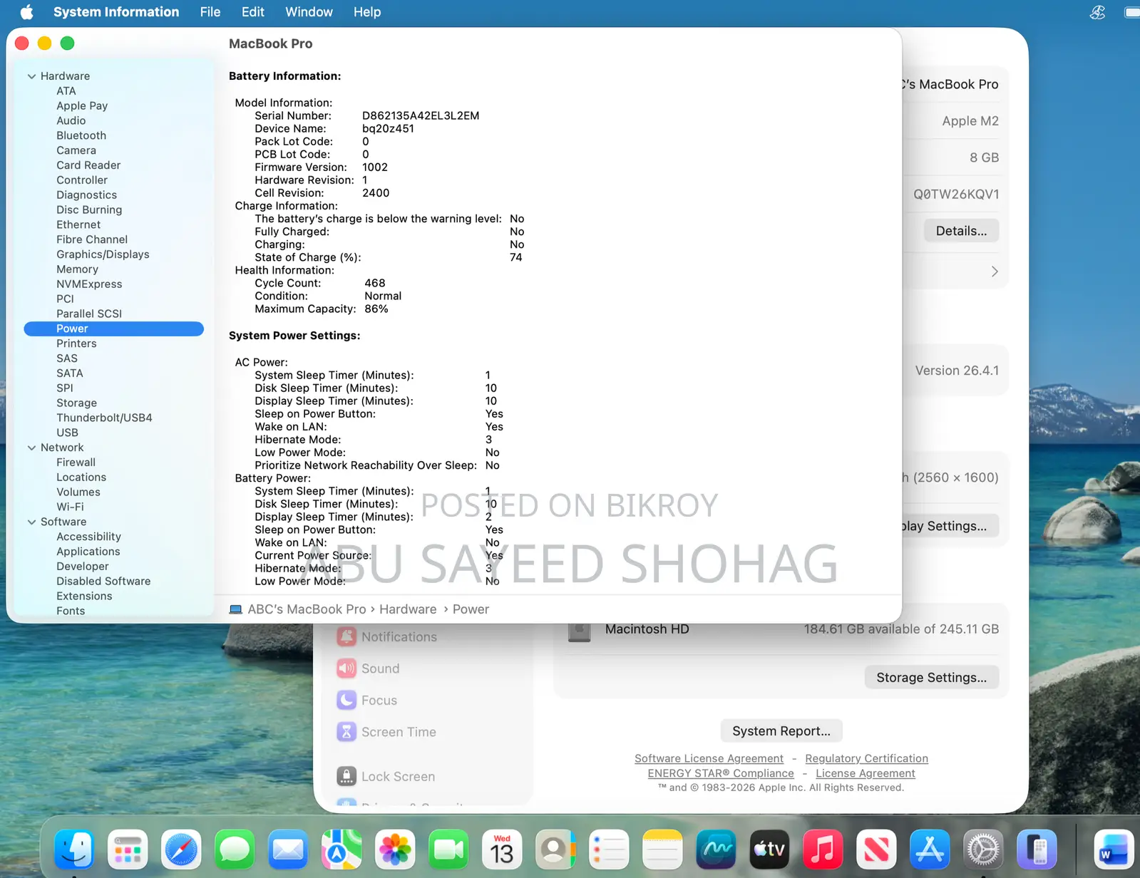 Laptop Apple MacBook Pro 2022 M2 8GB Apple M2 SSD 256GB