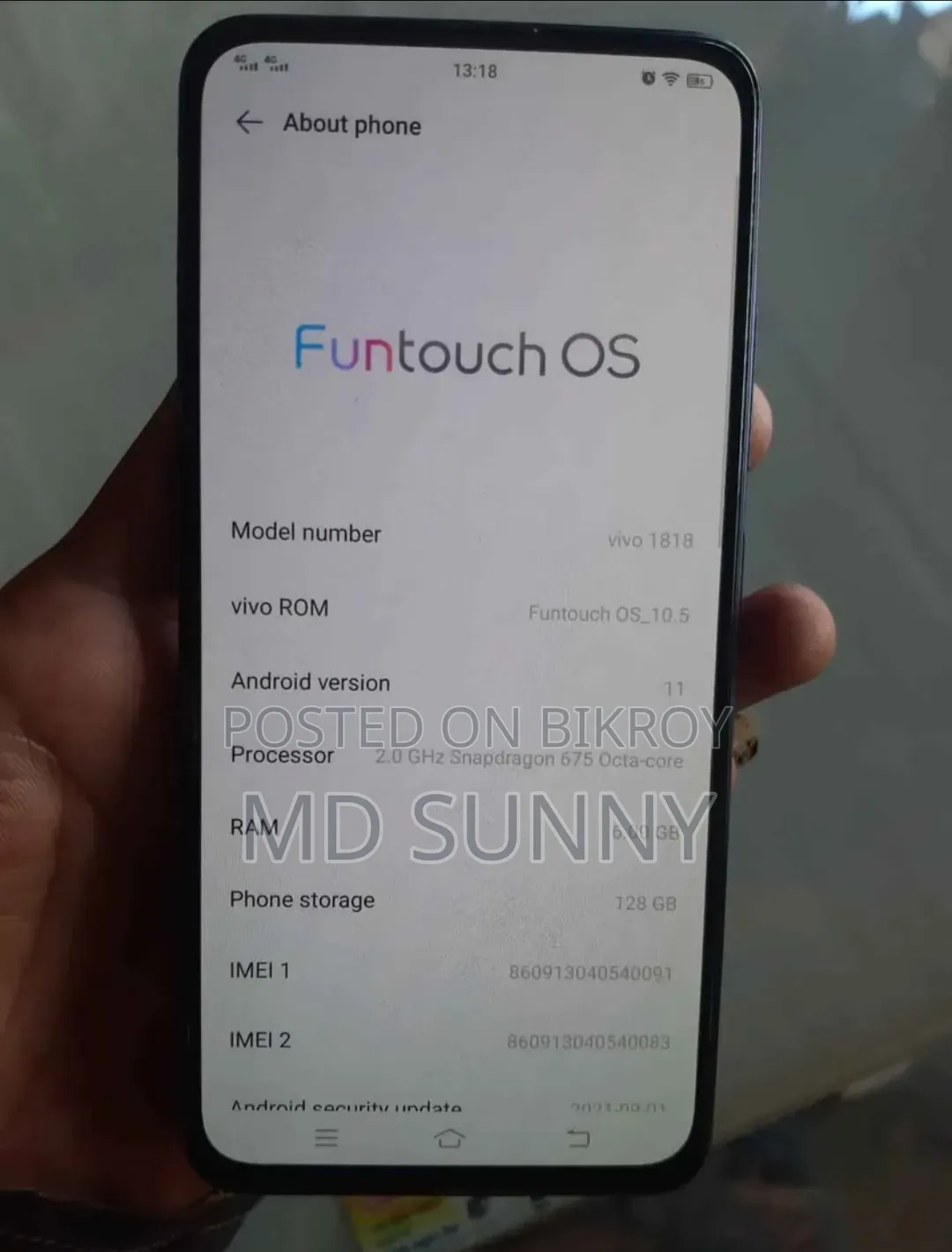 Vivo V15 128 GB Blue