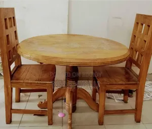 Stylish Original Teak Wood Table Set — Includes 2 Chairs