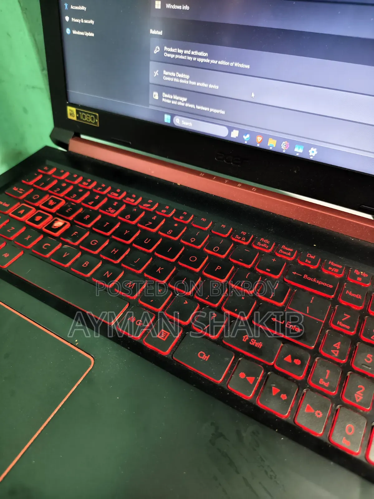 Laptop Acer Nitro 5 8GB Intel Core i7 SSD 256GB