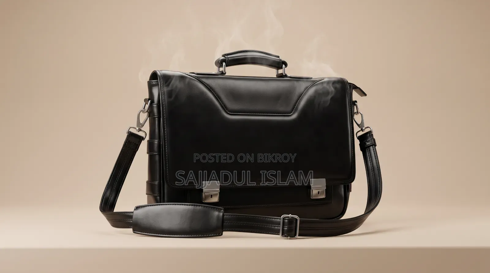 Black Color Leather Shoulder Bag for Men