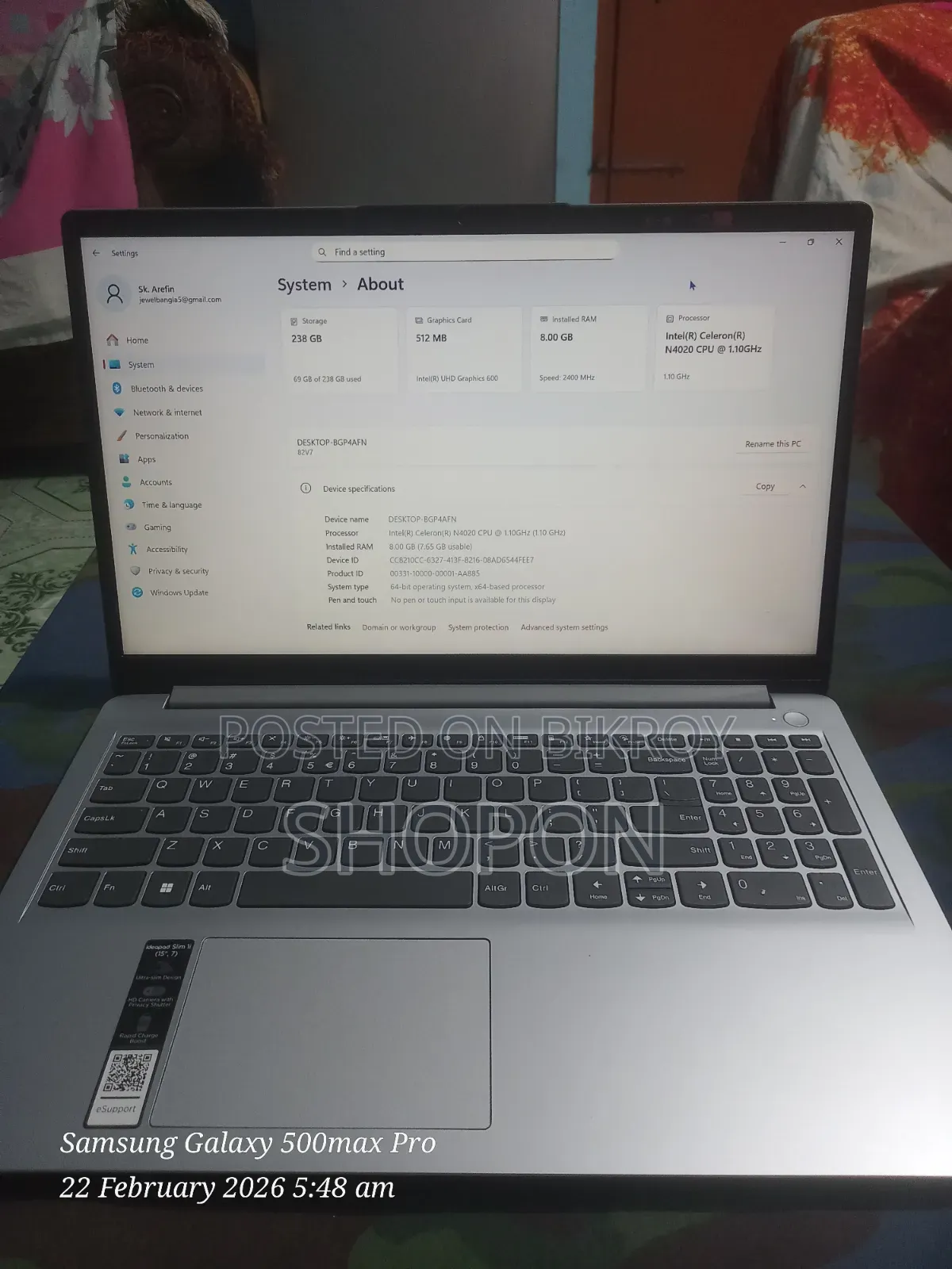 Laptop Lenovo IdeaPad 320 8GB Intel Core i3 SSD 128GB