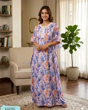 লেস কটন কাফতান মেক্সি | Tukree.Com