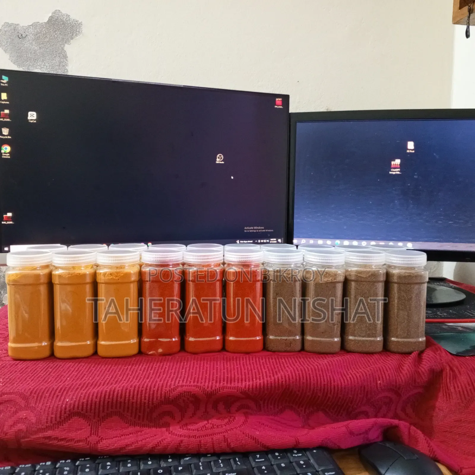 Homemade Turmeric, Chili, Cumin, and Coriander Powder