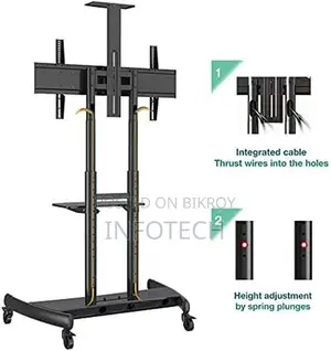 Kaloc KLC-180 Mobile Tv Cart Adjustable (55''-85'')Tv Floor