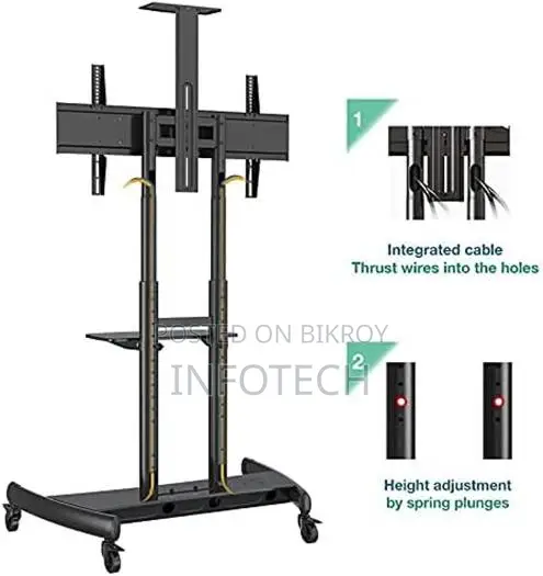 Kaloc KLC-180 Mobile Tv Cart Adjustable (55''-85'')Tv Floor