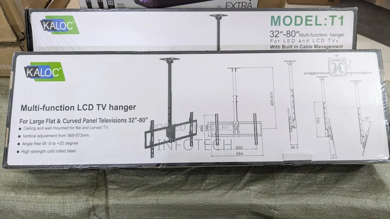 Kaloc T1 32-80'' Monitor Wall Mount Adjustable Bracket
