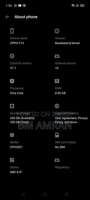 Oppo F15 256 GB Black