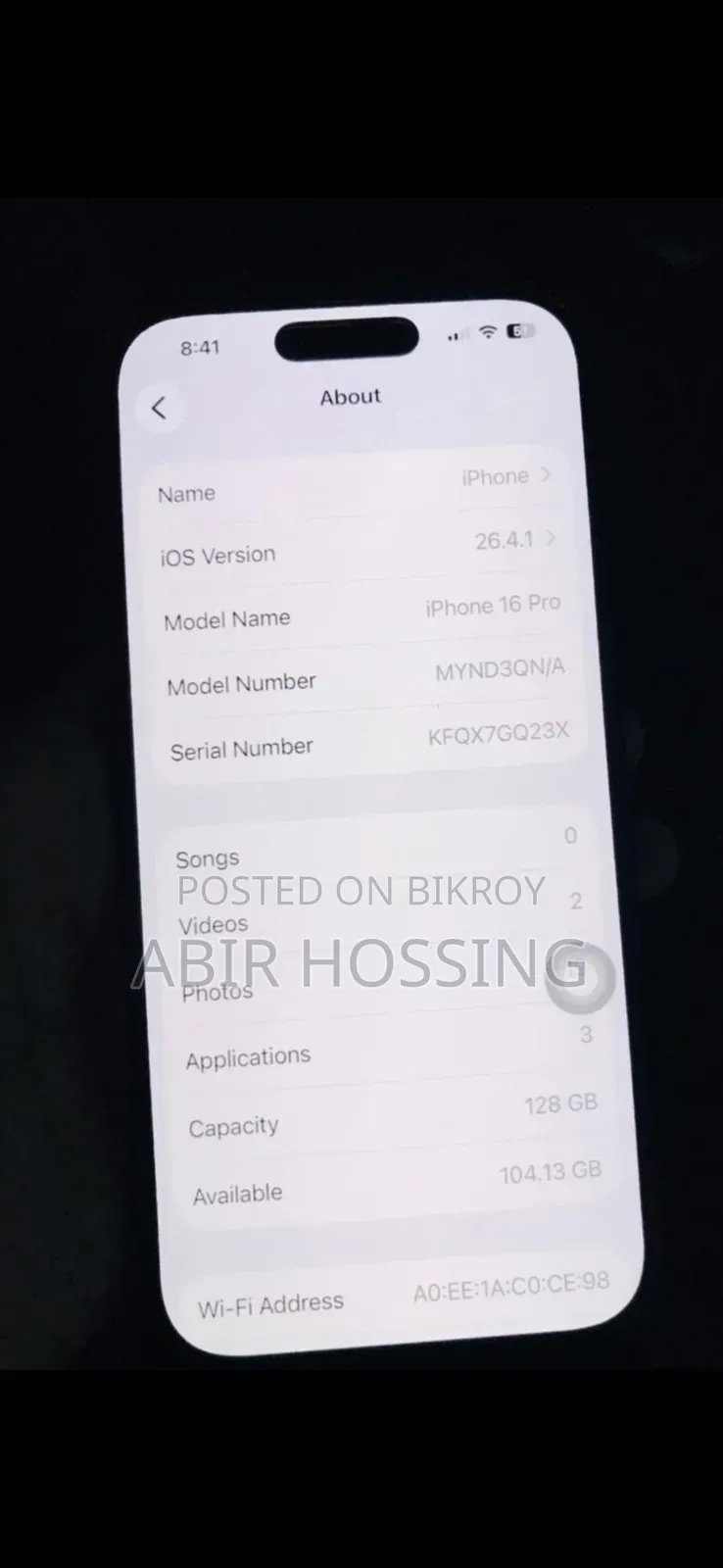 Apple iPhone 16 Pro 128 GB Black