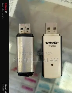 Tenda Wifi Receiver and USB Drive in Fresh Condition