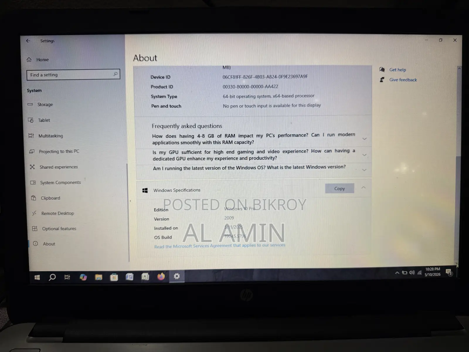 Laptop HP 4GB Intel Core i7 HDD 1T