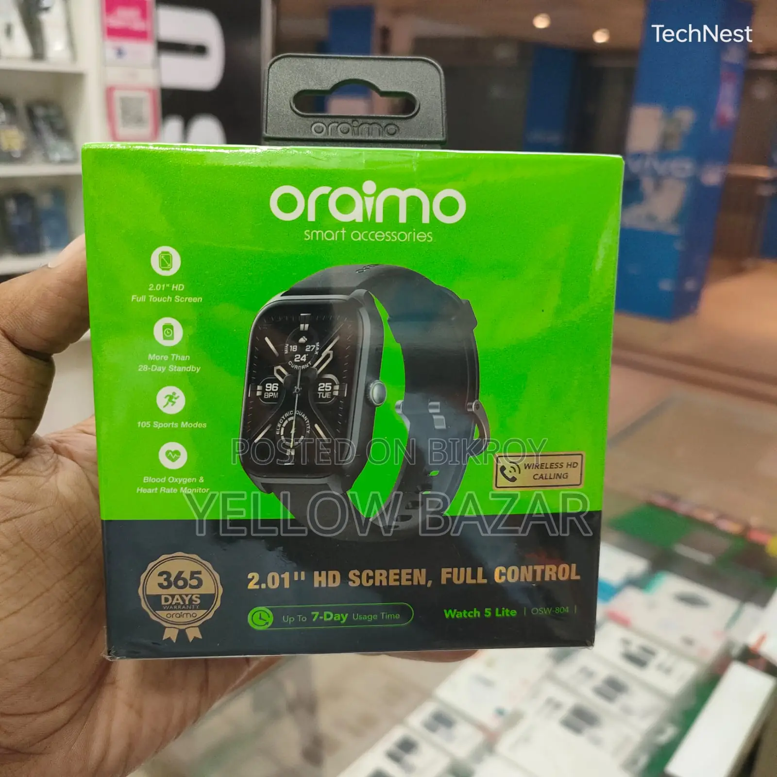 Oraimo Watch 5 Lite 2.01" Hd Ip68 Smart Watch