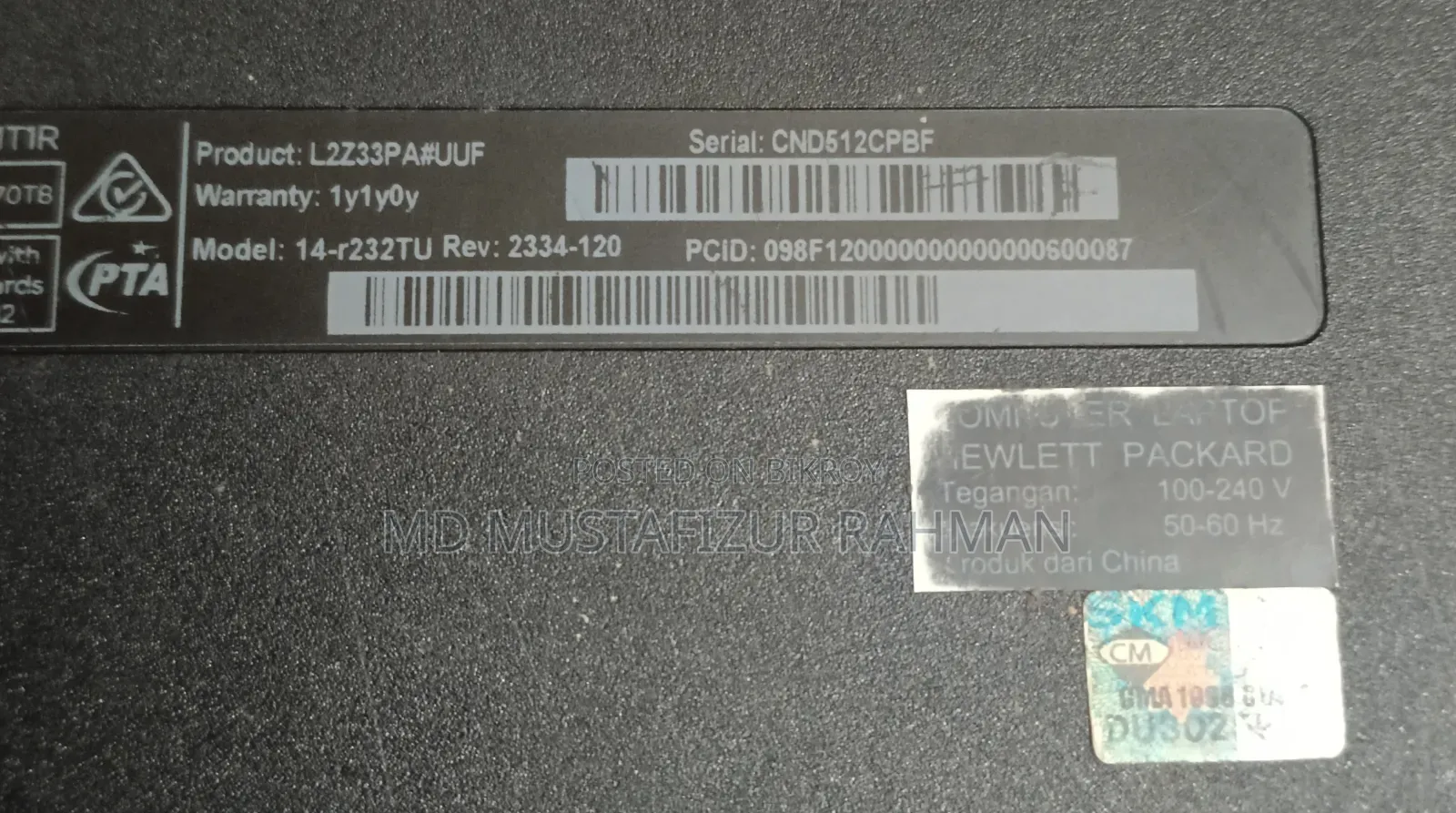 Laptop HP 4GB Intel Core I3 HDD 500GB