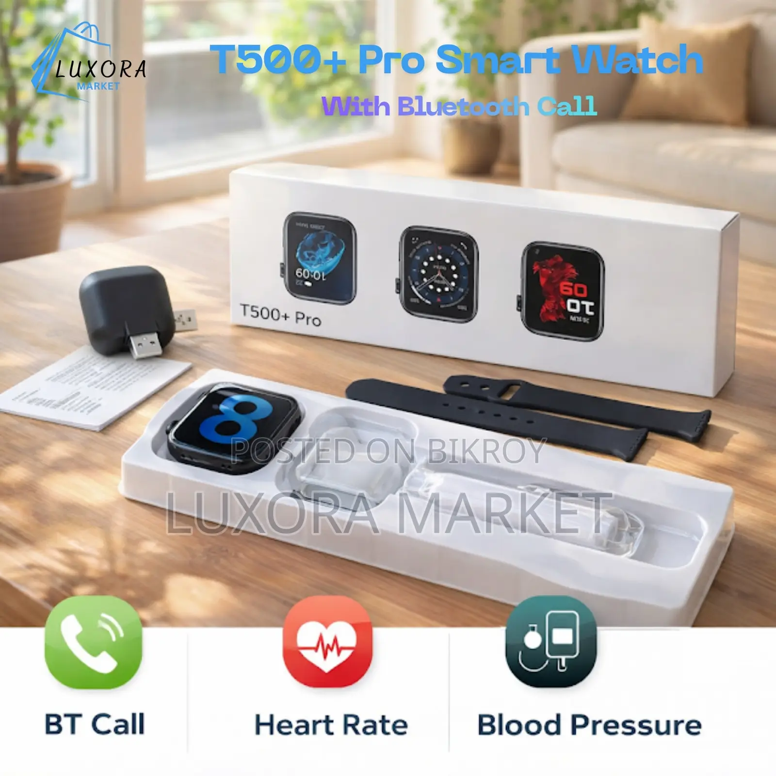 T500+ Pro Smart Watch With Bluetooth Call