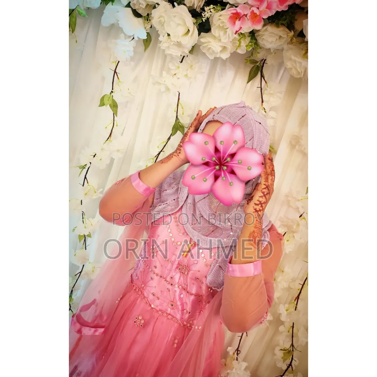 Exclusive Pink Net Gown With Mirror Work for Sell