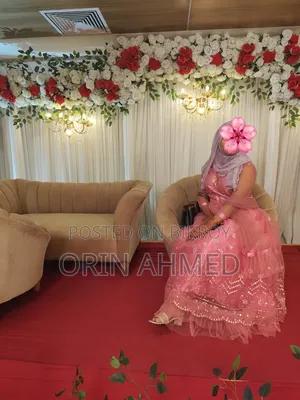 Exclusive Pink Net Gown With Mirror Work for Sell
