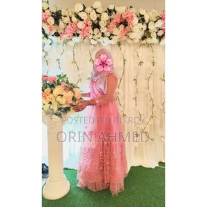 Exclusive Pink Net Gown With Mirror Work for Sell