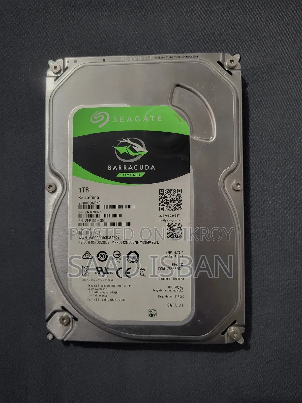 Seagate Barracuda 1tb 7200rpm Sata 3.5-Inch HDD