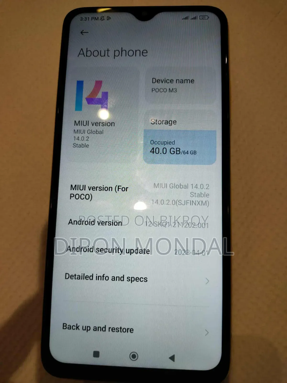 Xiaomi Poco M3 128 GB Yellow