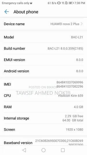 Huawei Nova 2 Plus 128 GB Black