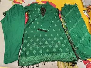 Green and Black Sequins Work