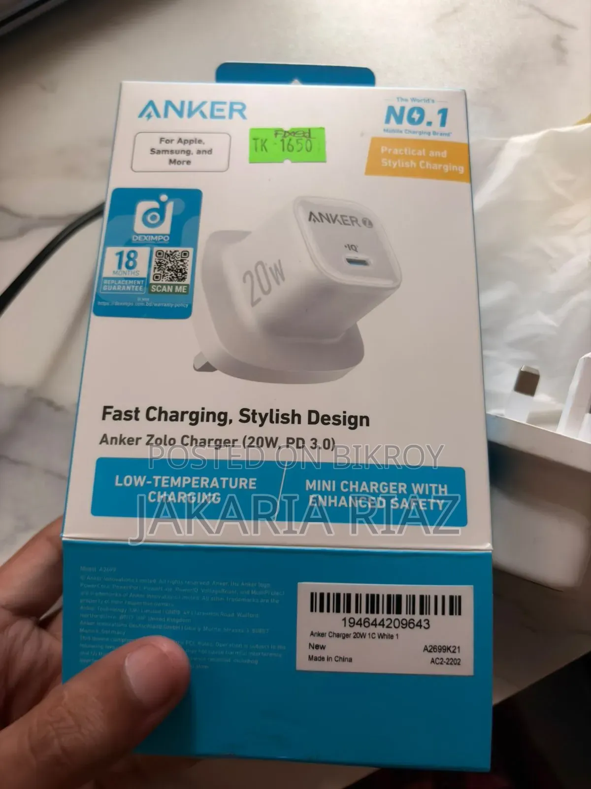 Anker Zolo.20 W Adapter