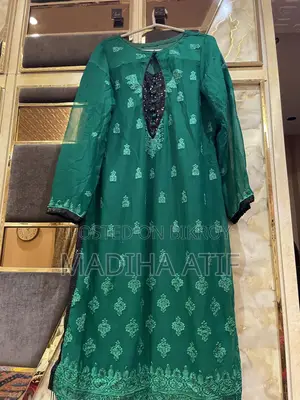Green and Black Sequins Work