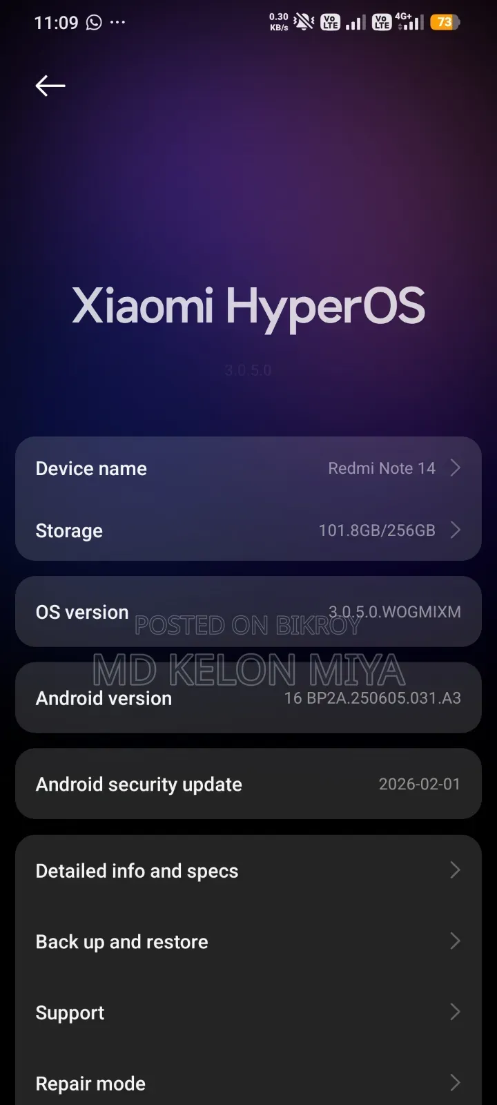 Xiaomi Redmi Note 14 4G 256 GB