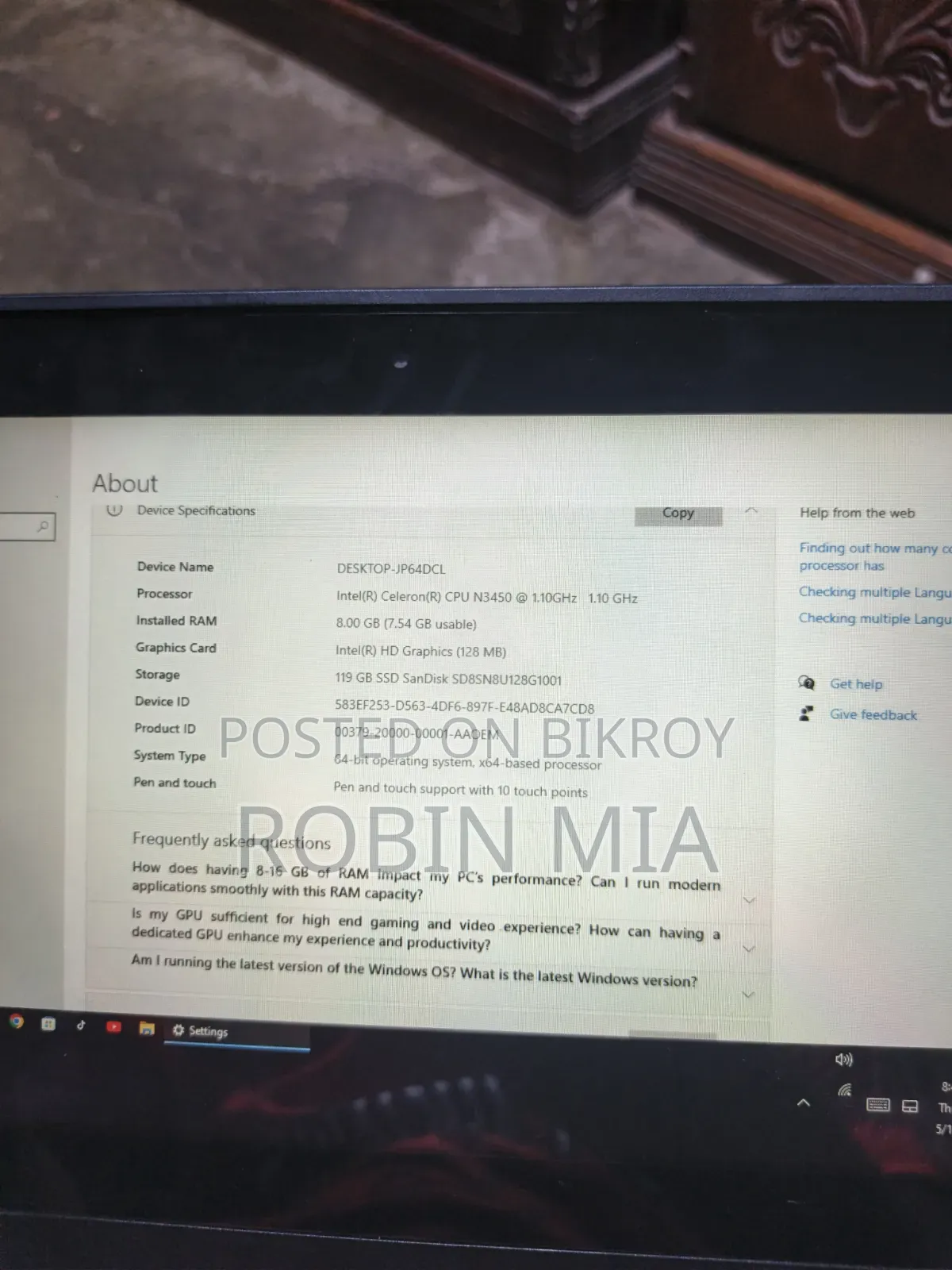 Laptop Lenovo ThinkPad X1 Yoga Gen 8 8GB Intel Core M3 SSD 128GB