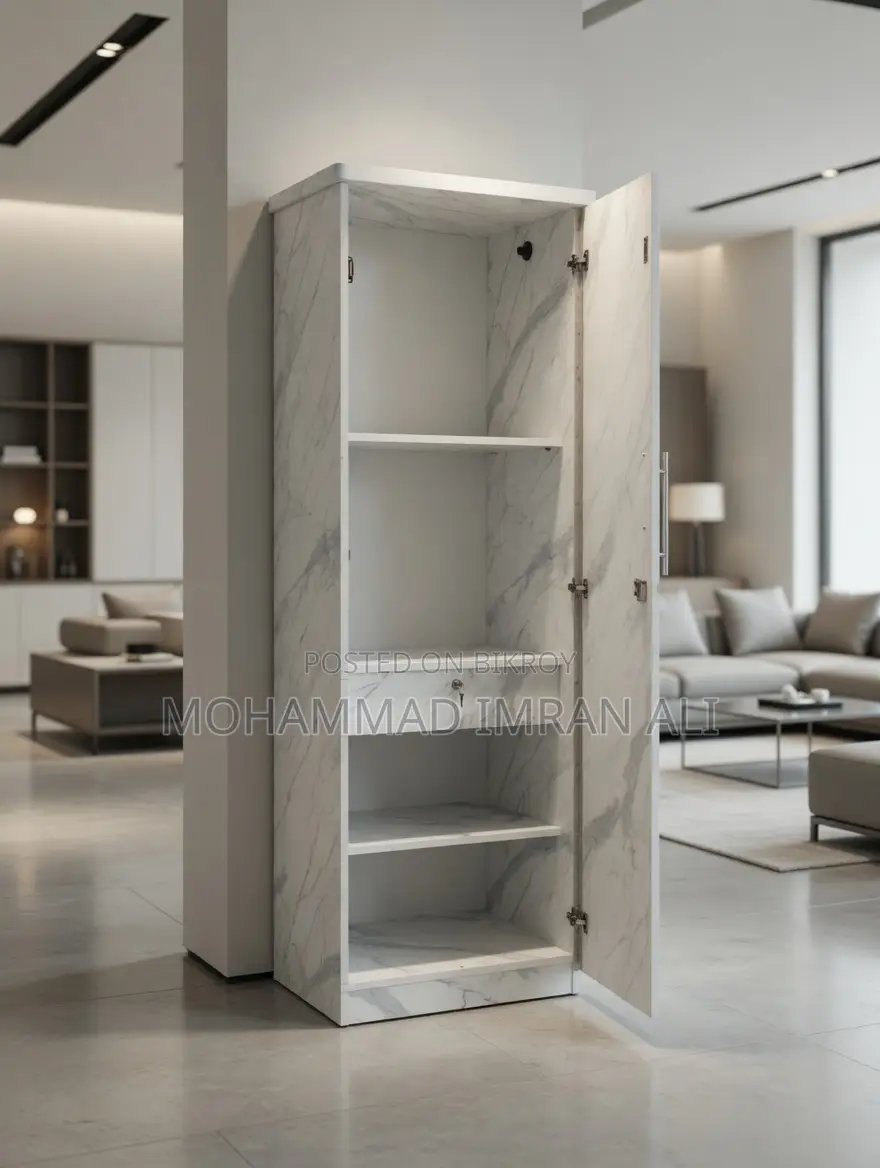 Marble White Single Part Almirah