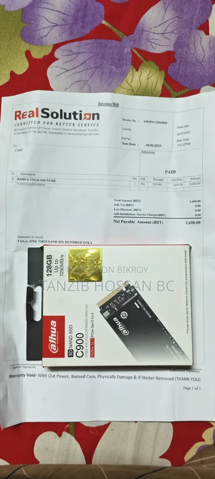 128 GB SSD With 2-year Warranty