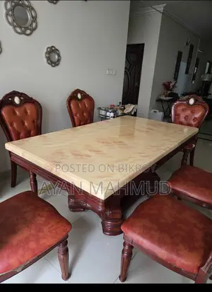 Imported 6 Chairs Marble Dining Table