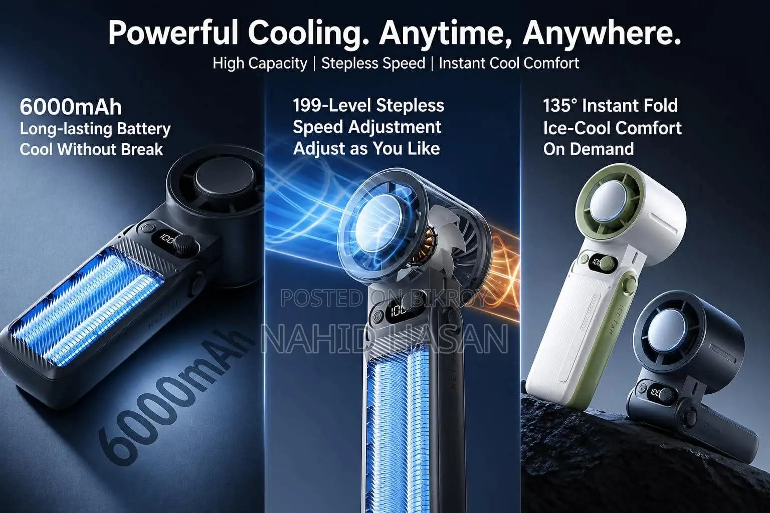 Turbo Hand Fan 6000mAh With Cooling
