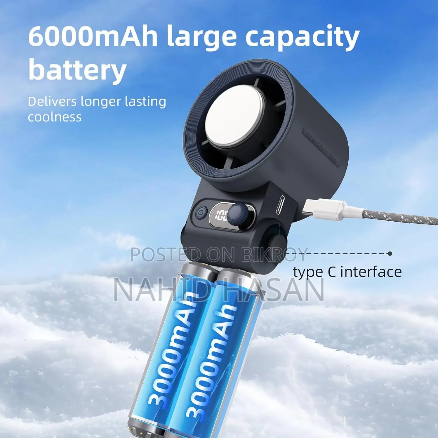 Turbo Hand Fan 6000mAh With Cooling