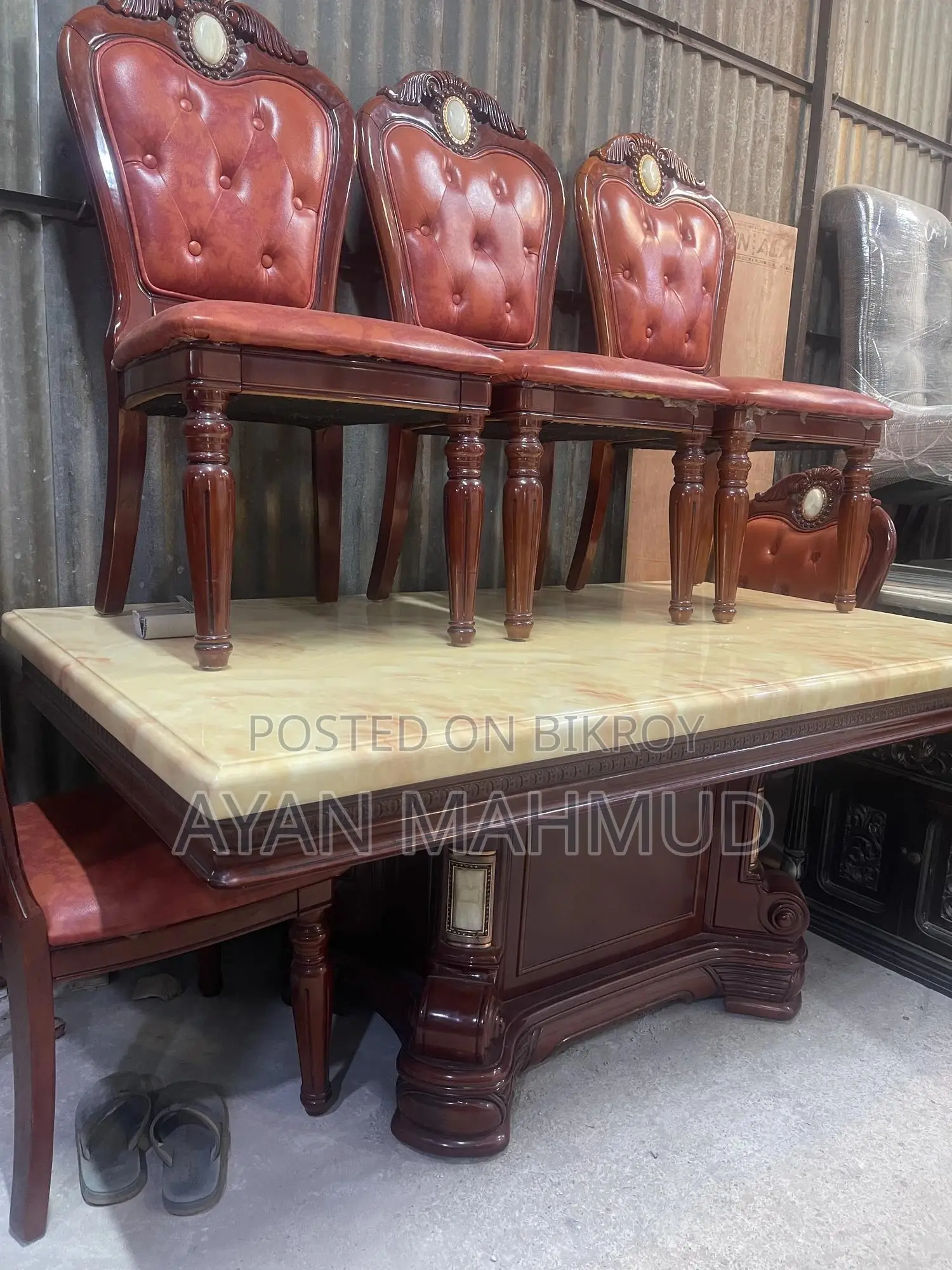 Imported 6 Chairs Marble Dining Table