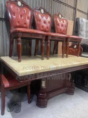 Imported 6 Chairs Marble Dining Table