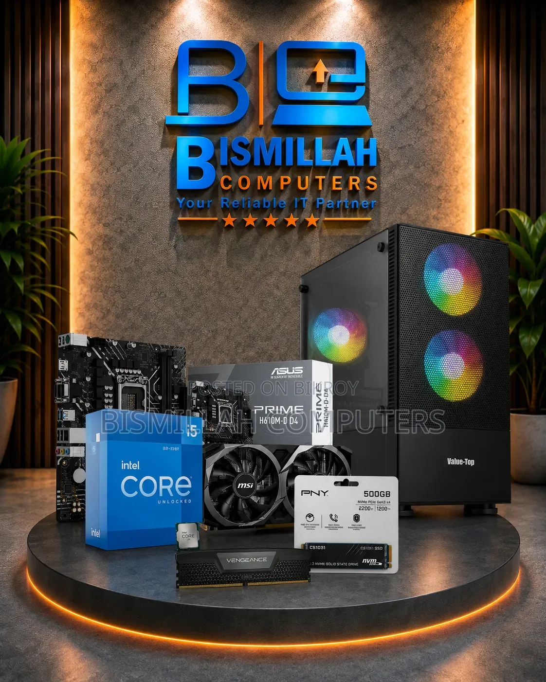 Desktop Computer 16GB Intel Core I5 SSD 500GB