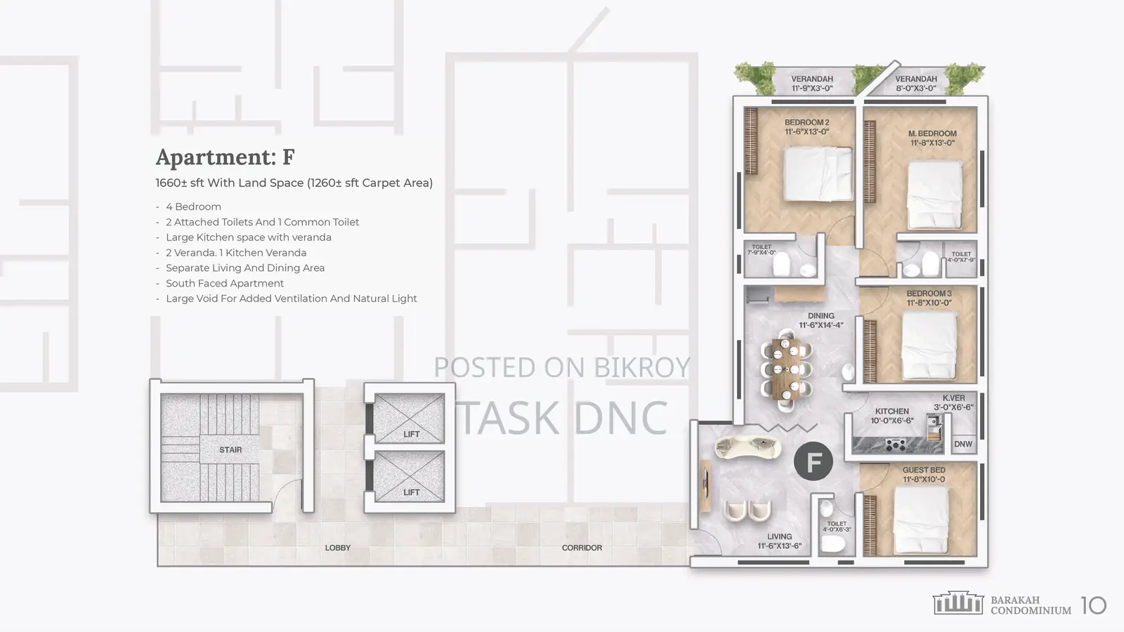 3-Bedroom Apartment for Sale at Barakah Condominium, Uttara